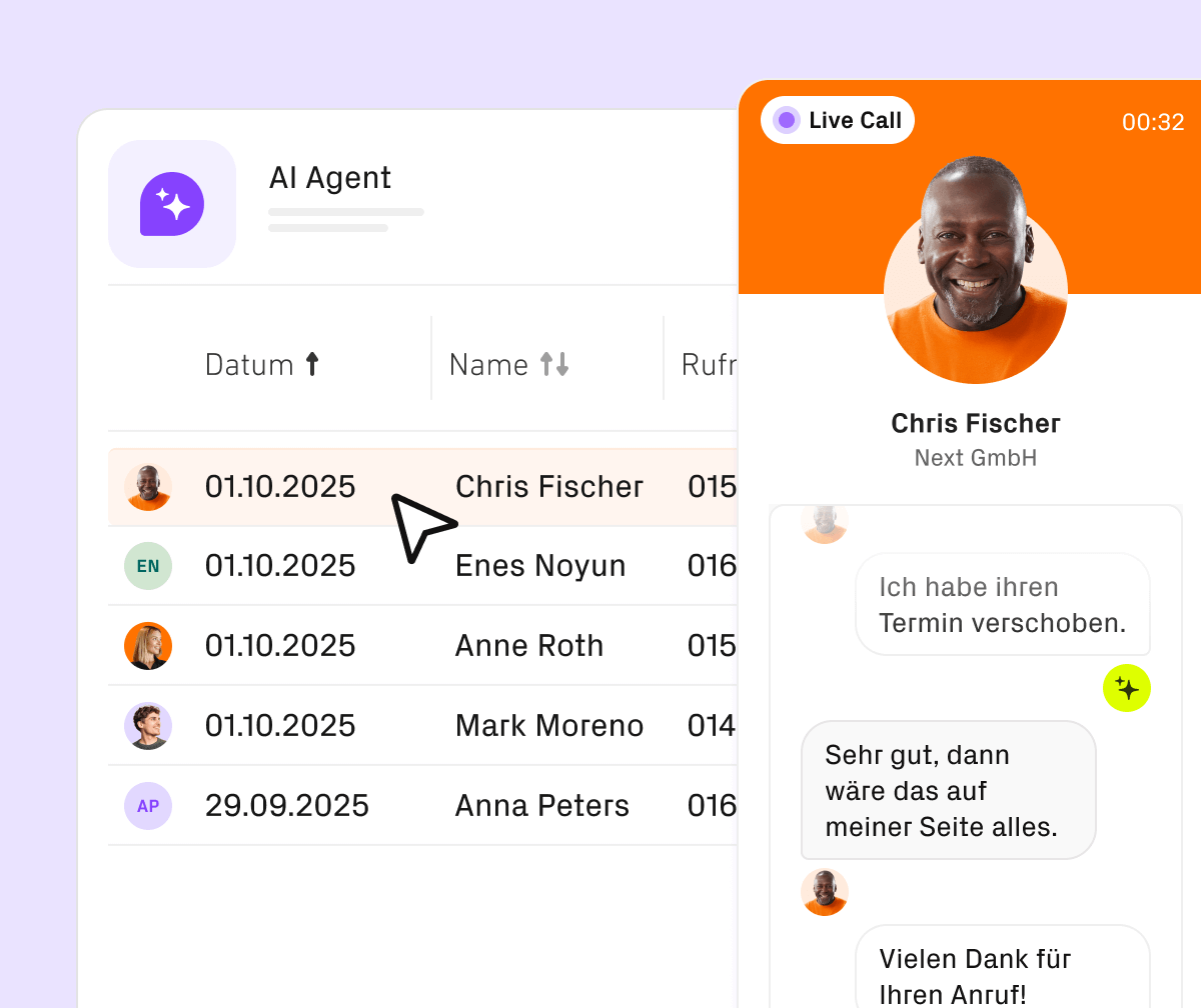 Übersicht mit Werkstattterminen und Aufträgen im System