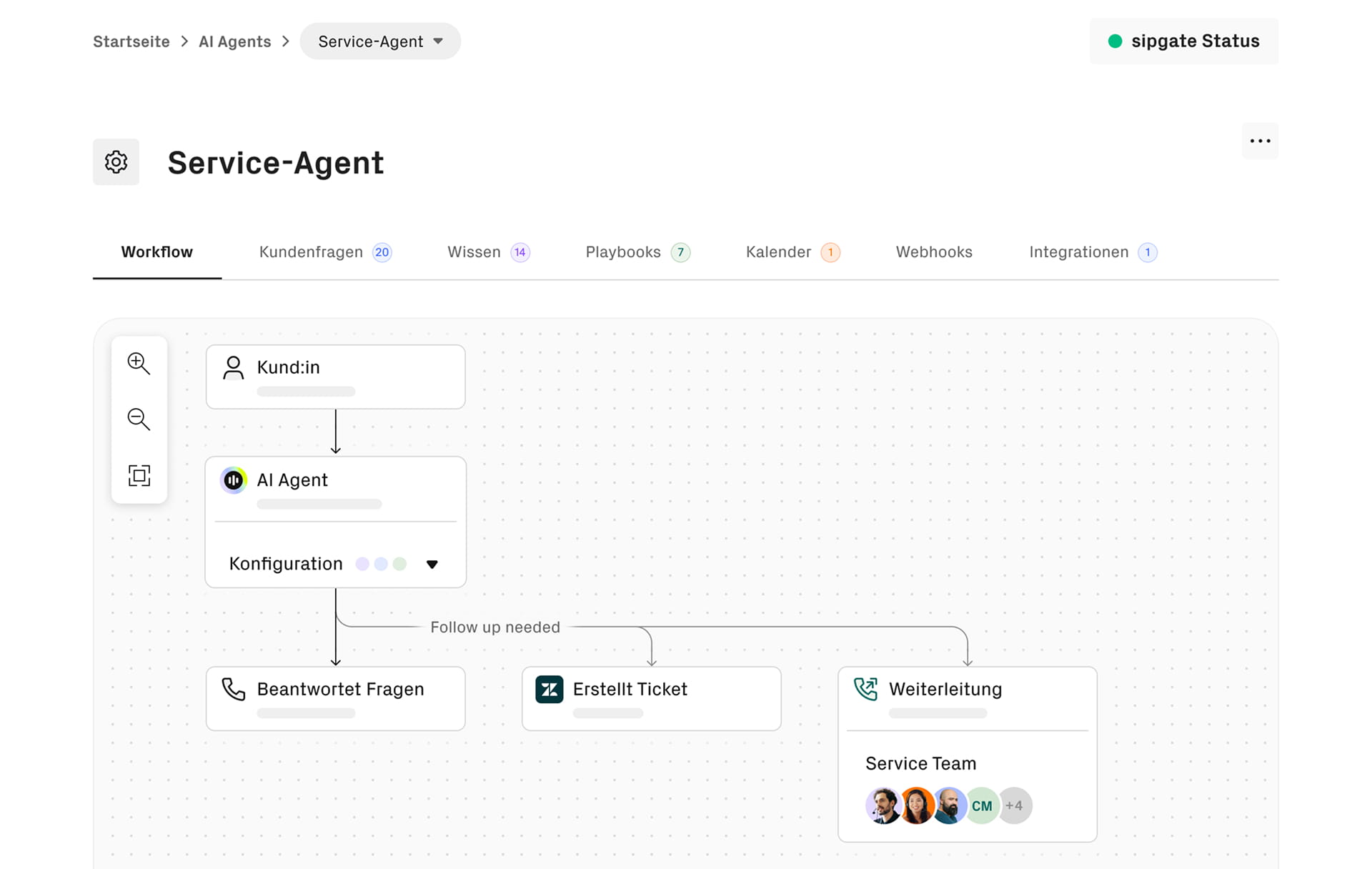Agent-Interface: Aufgaben, Tools und Gesprächslogik für das Autohaus einrichten